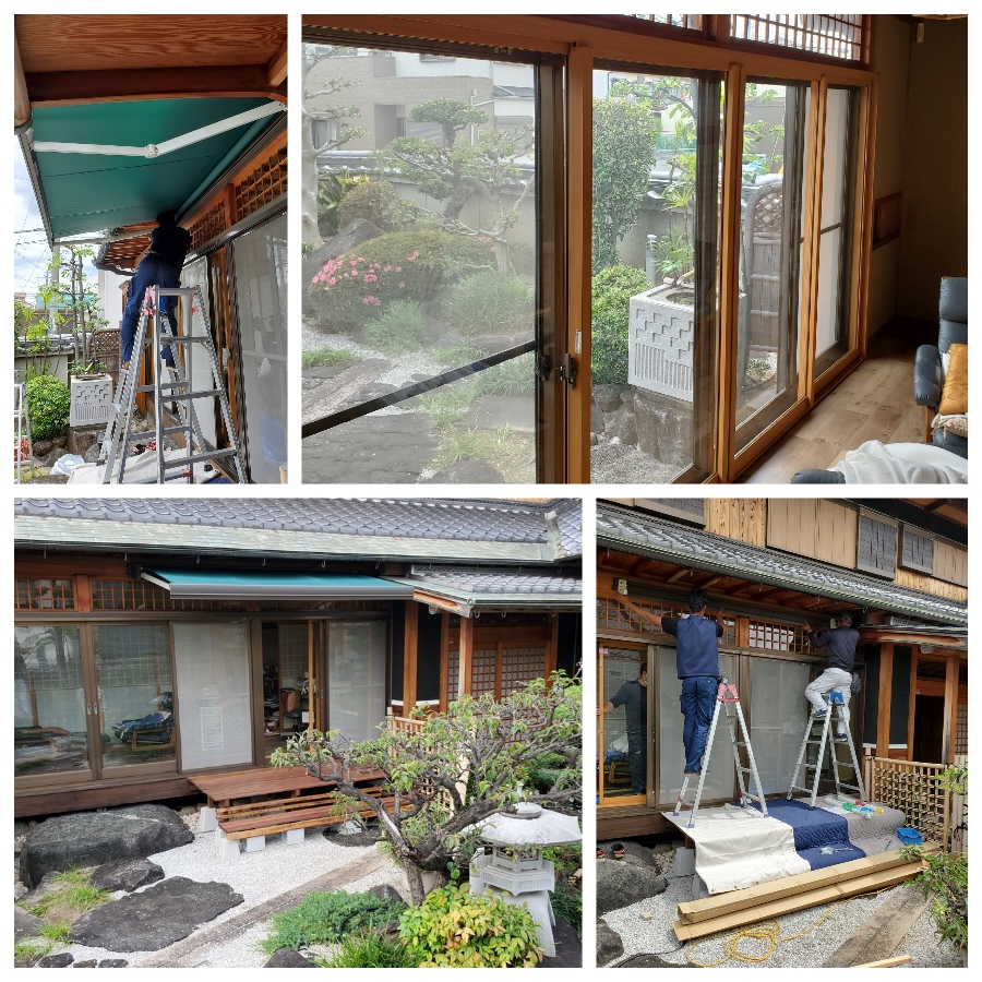 インプラスとオーニング工事