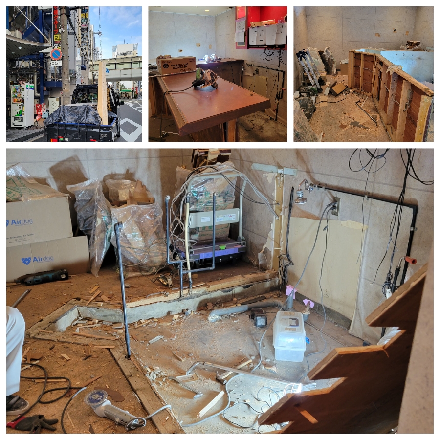 セブンズキッチンⅡ改装工事1日目搬入と解体