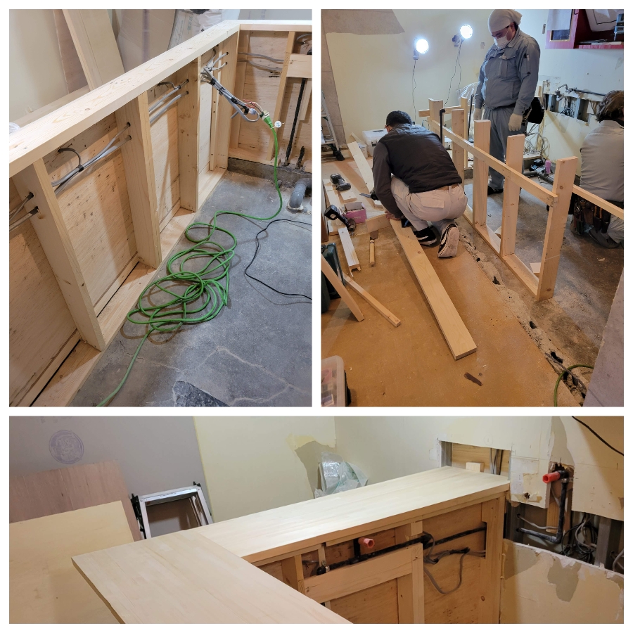 セブンズキッチンⅡ改装工事02大工造作工事