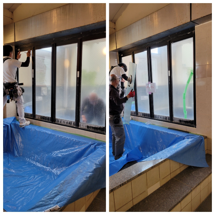 ガラス入替工事
