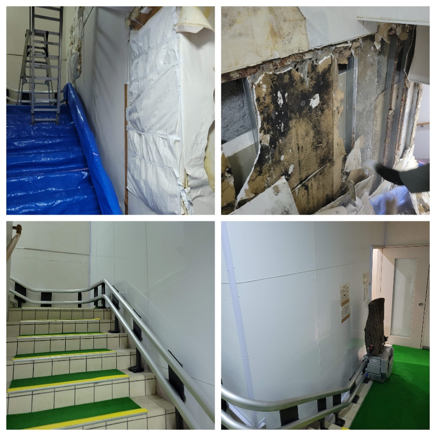 ボード貼替のようす